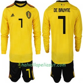 Jalkapallo Pelipaidat Belgia DE BRUYNE 7 Lasten World Cup 2018 Vieraspaita Pitkähihainen